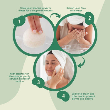 Composty Compostable Konjac Facial Sponges - 4 Pack