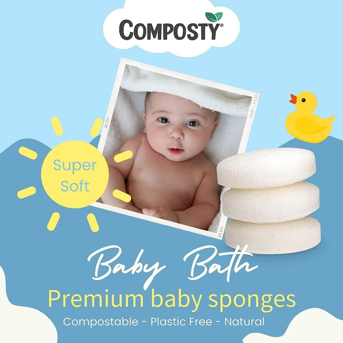 Super-Soft Baby Bath Sponges – 3 Pack