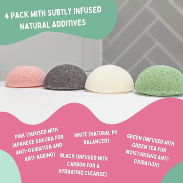 Konjac Facial Sponges – 4 Pack