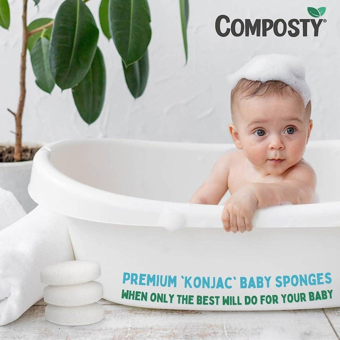 Composty Compostable Konjac Baby Sponges - 3 Pack