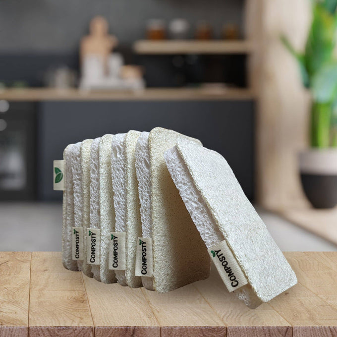 Composty Compostable Loofah Scourer Sponges - 6 Pack