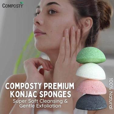 Composty Compostable Konjac Facial Sponges - 4 Pack