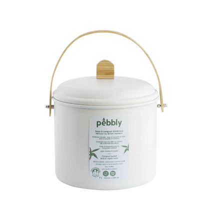 Pebbly 7 litre Cream Compost Caddy + Filter