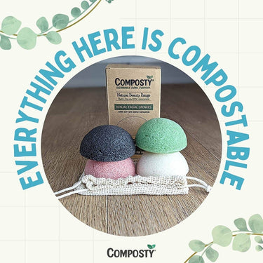 Composty Compostable Konjac Facial Sponges - 4 Pack