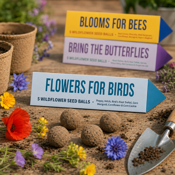 Flowers for Birds Wildflower Seed Balls Bird Garden Gift Kit