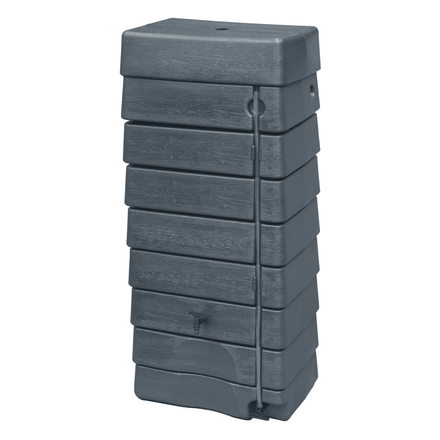 276 Litre Grey Wall Tank with Rain Trap Downpipe Connector