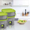 Organko 1 Grey & Green Bokashi Bin Twin Pack in situ