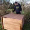 Lid for 905 Litre Wooden Modular Compost Bin in situ