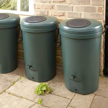 Harcostar 1,050 Litre Magnum Water Butt Triple Kit in situ