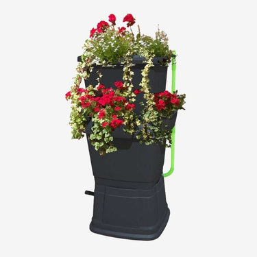 Black Rainwater Terrace 2 Tier water butt