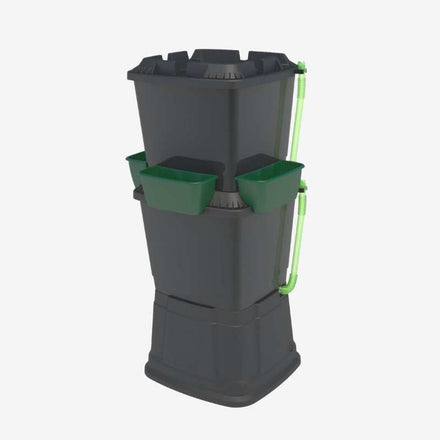 Black & Green Rainwater Terrace 2 Tier Water Butt
