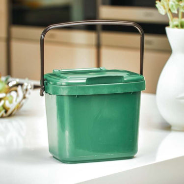 Straight 5 Litre Green Kitchen Caddy in situ