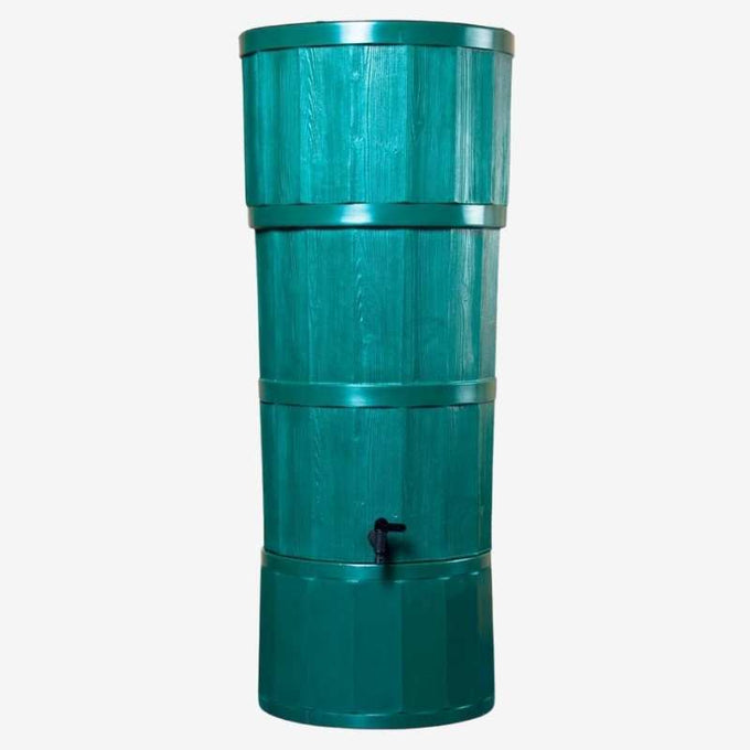 Polybutt 150 Litre Green Wood Grain Water Butt Kit