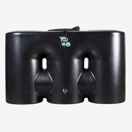 Polytank Triplo 700 Litre Black Rain Harvesting Tank studio shot
