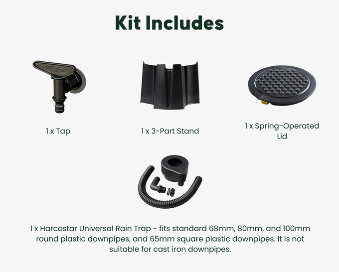 Harcostar 168 Litre Green Water Butt Kit